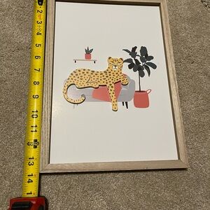 Leopard Wall Art with Wooden Frame